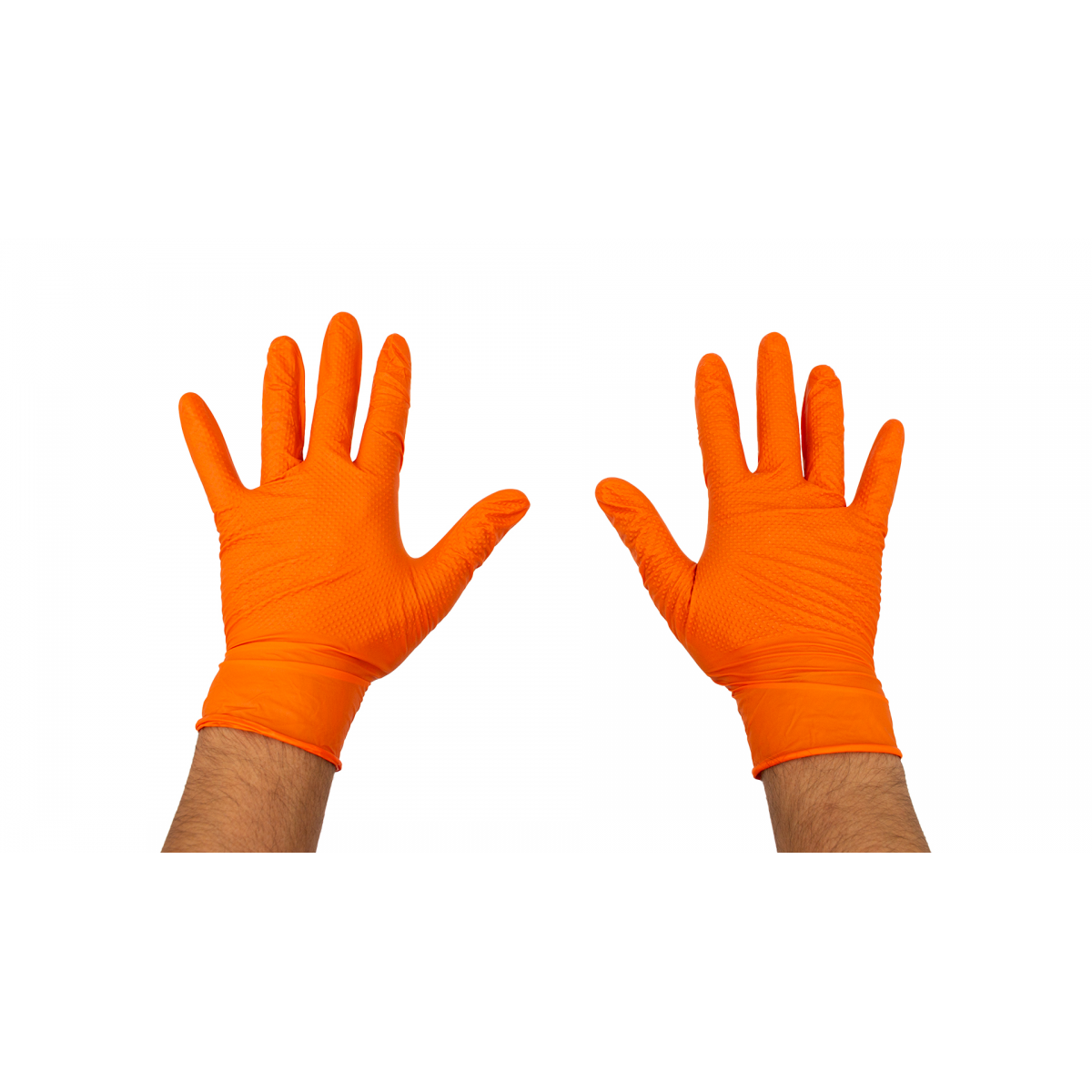 Luvas De Nitrilo Laranja MEDPRAYER - Proteção Industrial 8mm, Sem Látex E Sem Pó